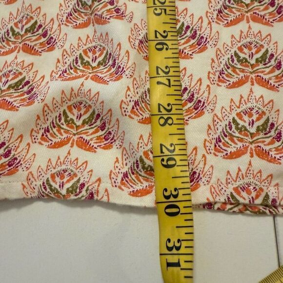 Rock Flower Paper Ivory and Deep Coral Embroidered Top Size L Bohemian - Picture 13 of 14